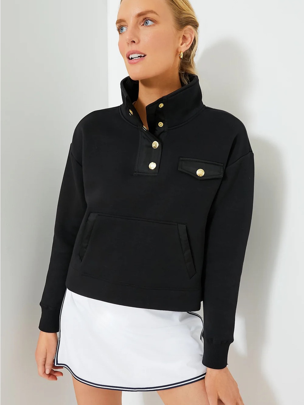 Tuckernuck Sport Black Snap Neck Bailey Pullover